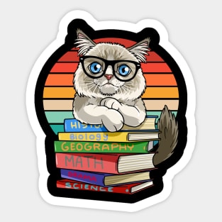 Ragdoll Cat Back To School Teacher's Pet Sticker